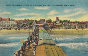 Vintage Postcard Maine Old Orchard Beach Pier and White Way Preview