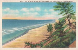 Vintage Postcard Michigan Benton Harbor St. Joseph Rocky Gap Bathing Beach Preview