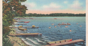 Vintage Postcard Summer Lake Scen