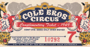 Circus Ephemera Cole Bros Circus 10792