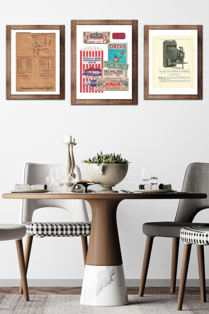 Framed Vintage Ephemera