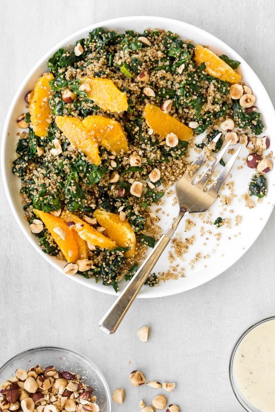 Kale Quinoa Salad with Oranges With Spice