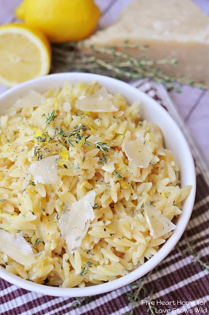 Parmesan Orzo with Lemon and Thyme Love Grows Wild