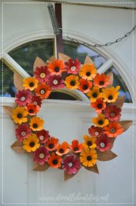 DIY Fall Egg Carton Wreath Doodle Buddies