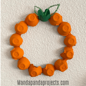 Egg Carton Pumpkin Wreath Manda Panda Projects