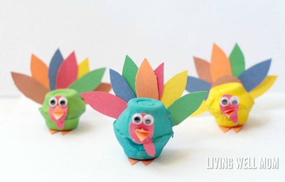 Egg Carton Turkeys Living Well Mom