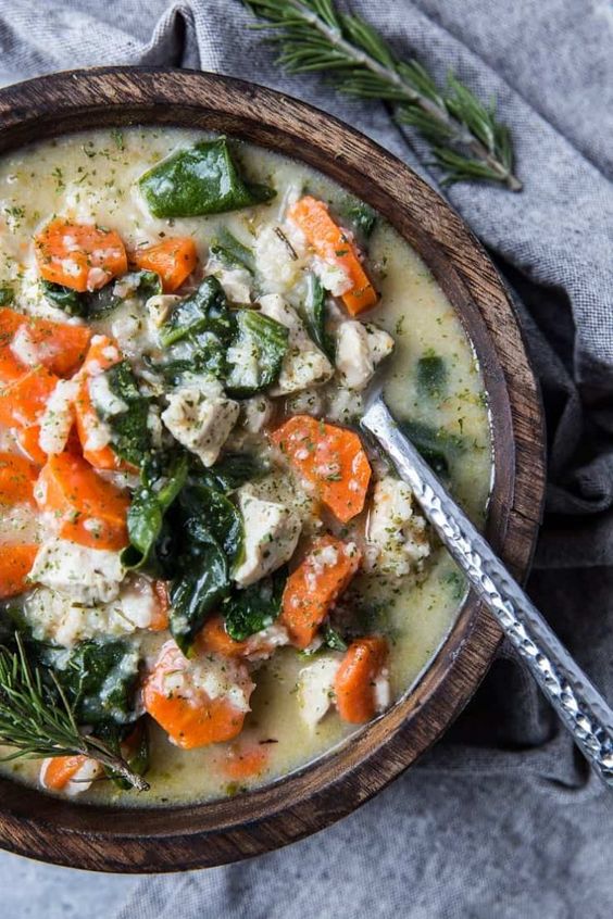 Creamy Rosemary Chicken Soup with Rice The Roasted Root