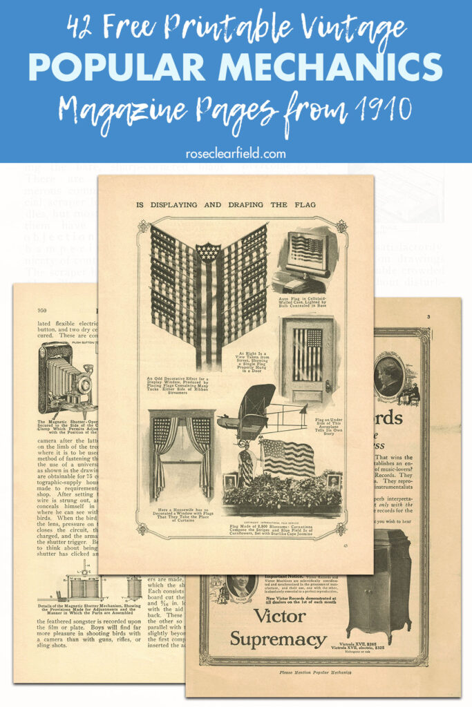 42 Free Printable Vintage Popular Mechanics Magazine Pages from 1910