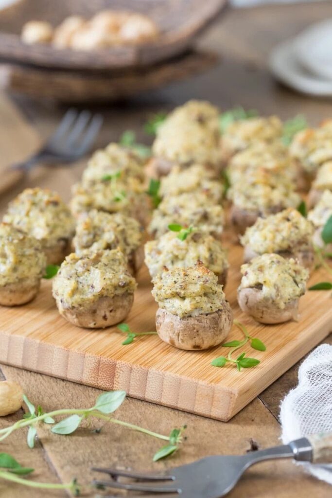 Cream Cheese and Hazelnut Stuffed Mushrooms Electric Blue Food