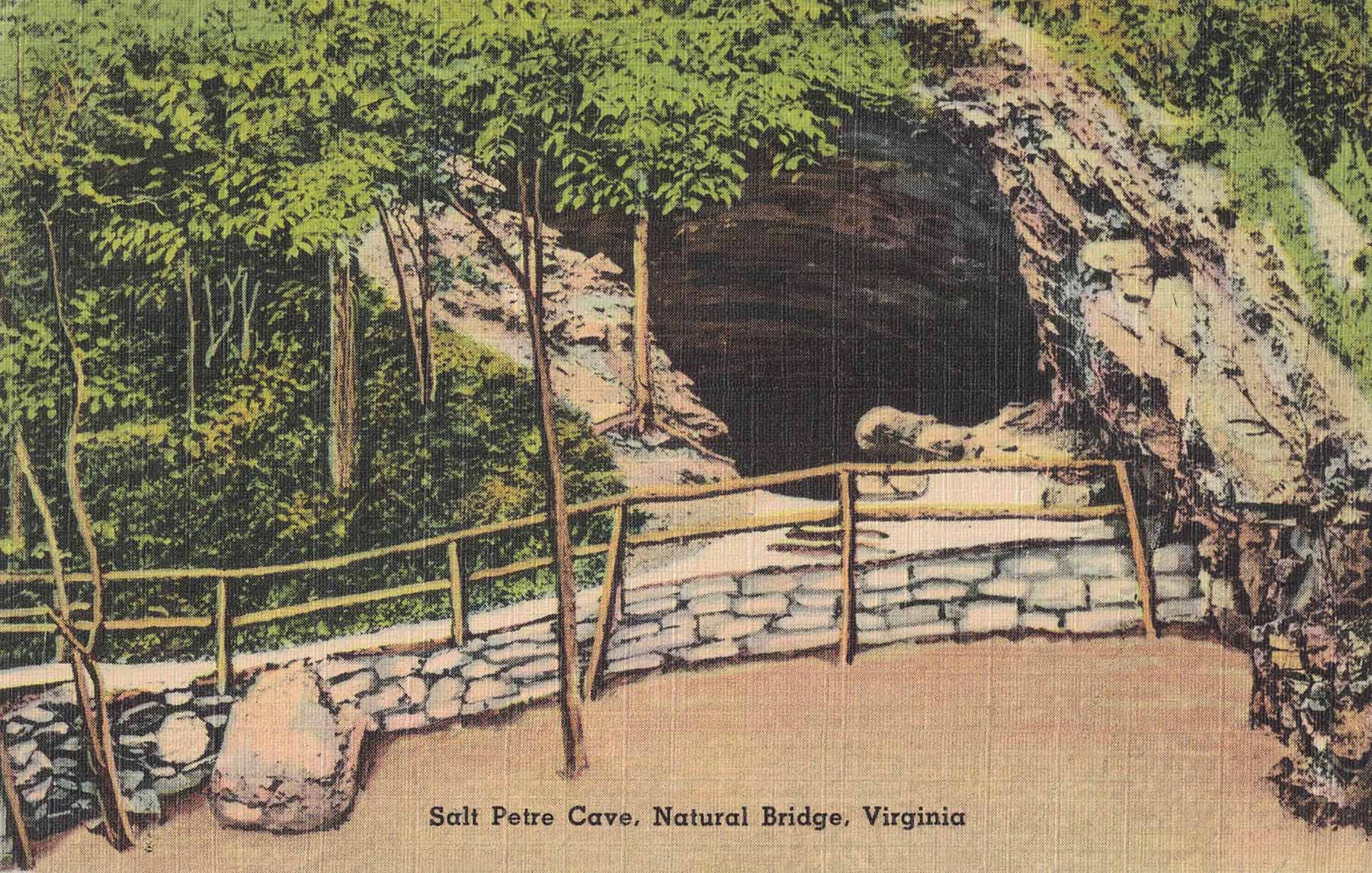 Vintage Postcard Virginia Natural Bridge Salt Petre Cave Preview • Rose ...