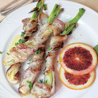 Bacon-Wrapped Scallions Saveur