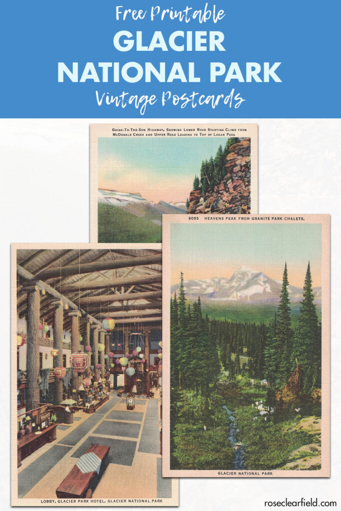 Free Printable Glacier National Park Vintage Postcards