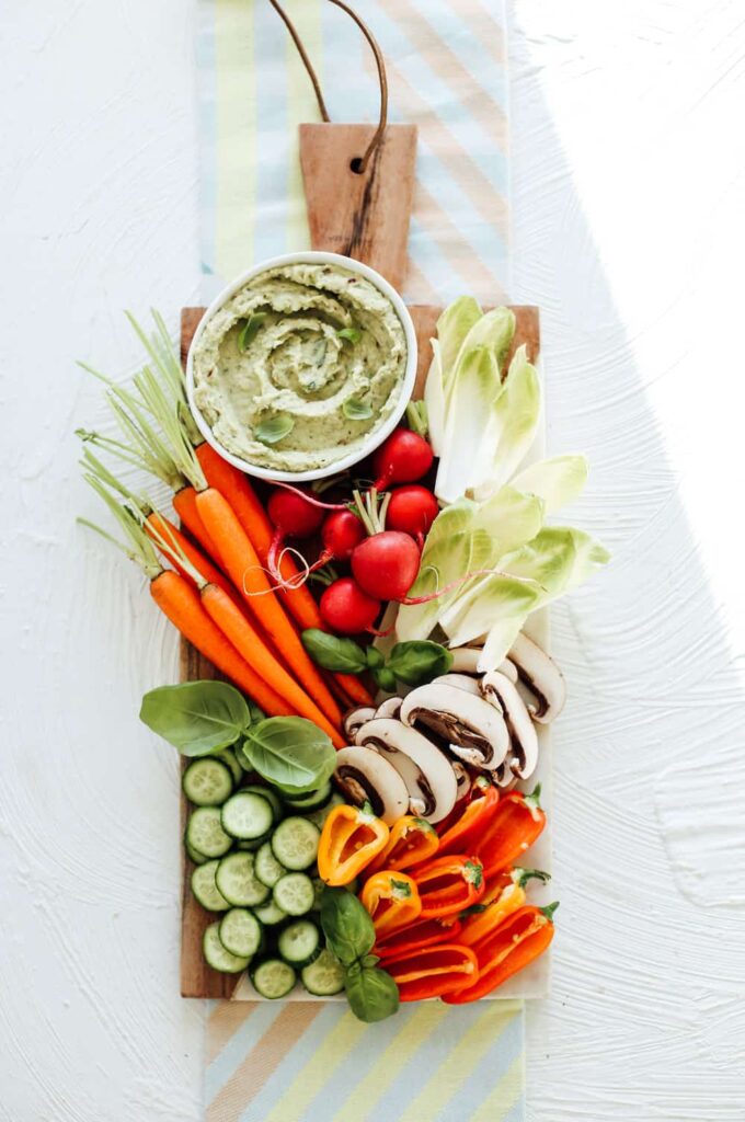 Garlic and Basil White Cannellini Bean Dip with Crudites The College Housewife