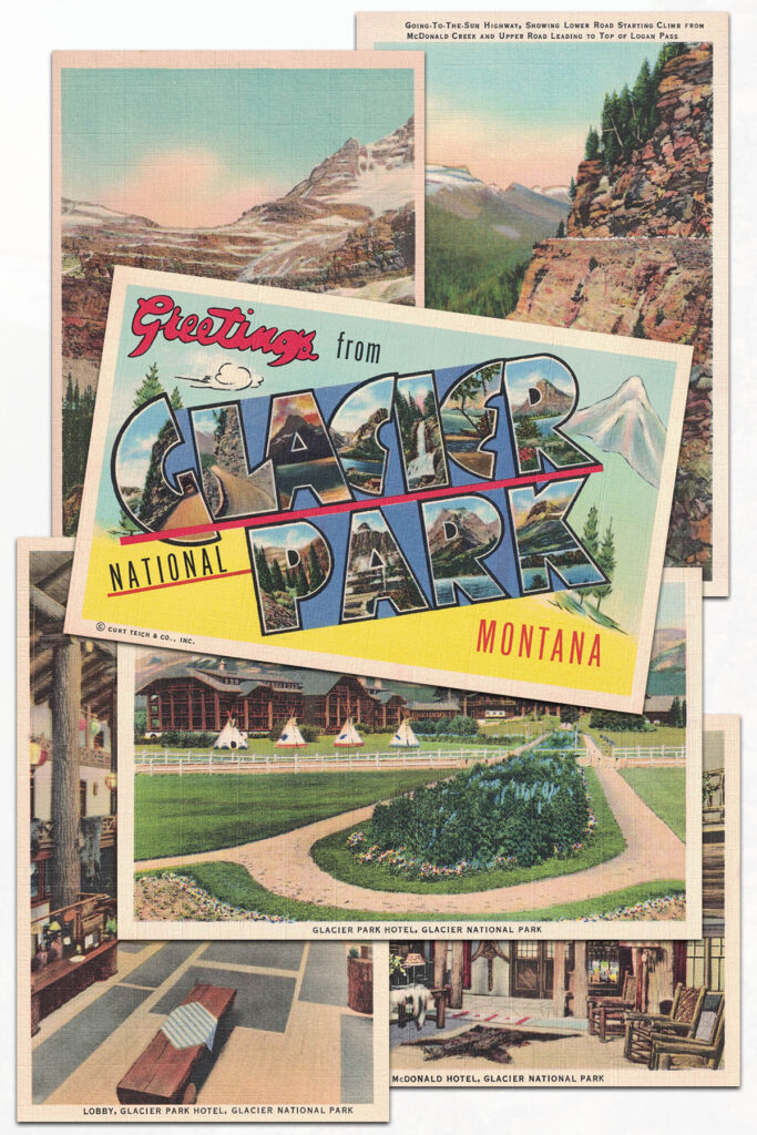 Vintage Glacier National Park Postcards Preview