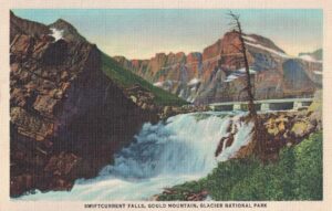 Swiftcurrent Falls and Gould Mountain in Glacier National Park