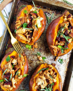 Cranberry Pecan Chicken Stuffed Sweet Potatoes Beautiful Eats and Things