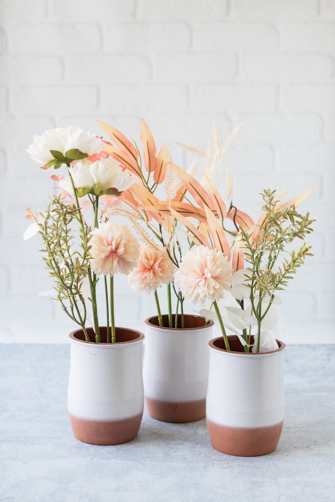 Homemade Ceramic Jar Faux Floral Bouquets