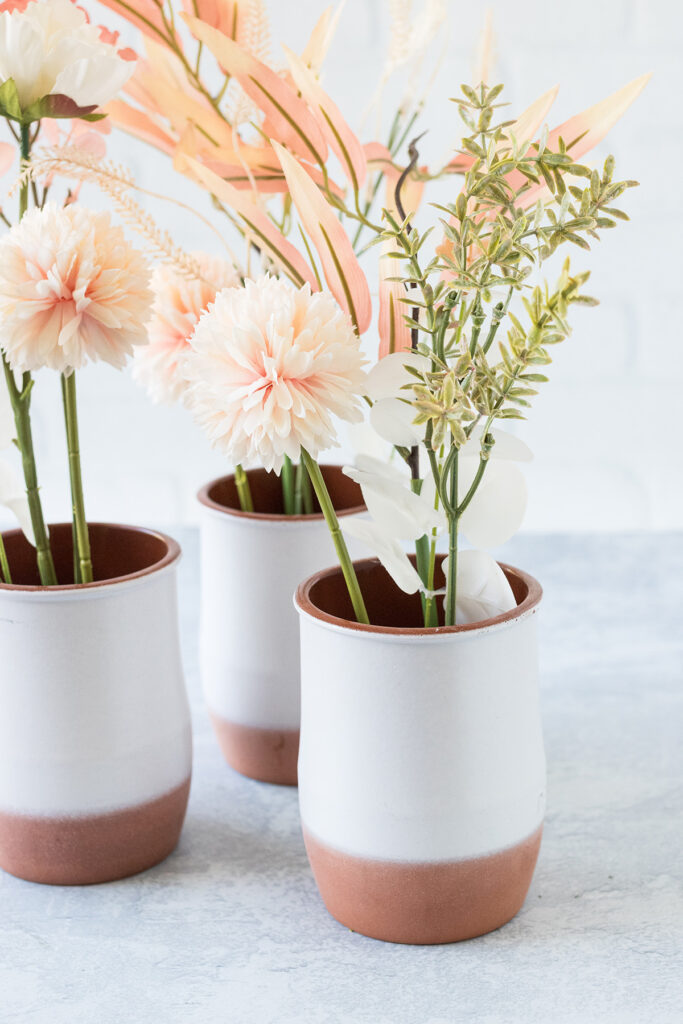 DIY Ceramic Jar Faux Floral Bouquets