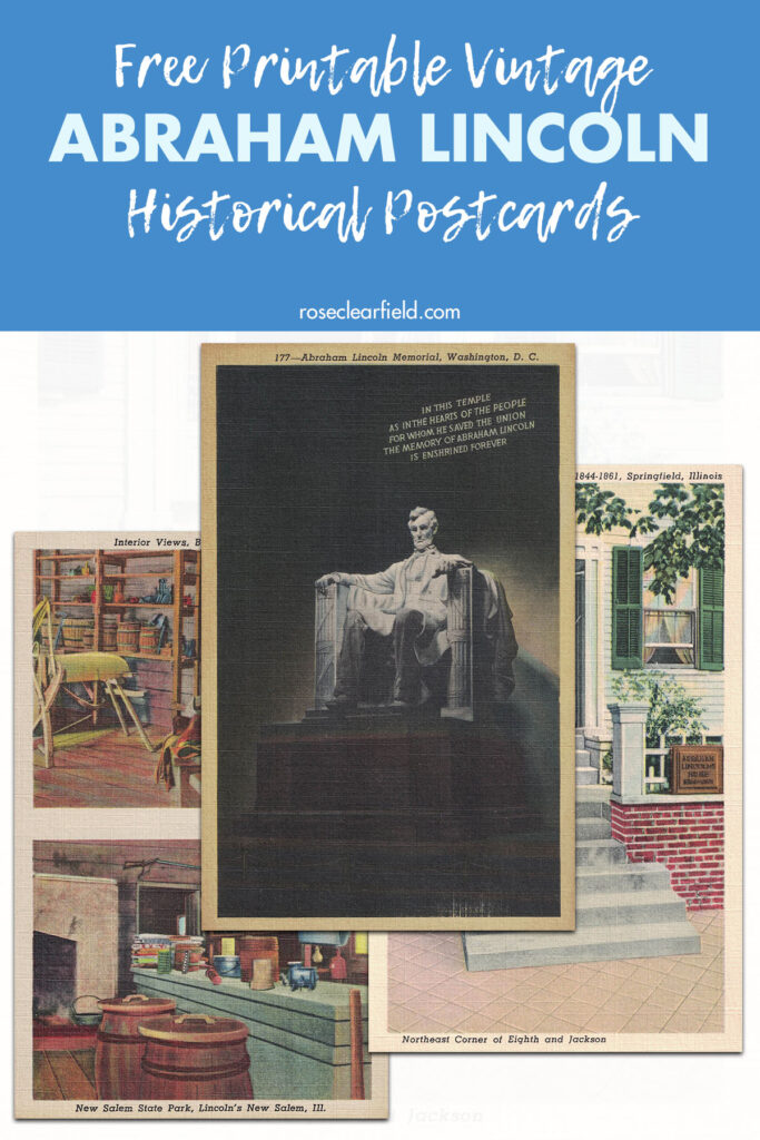 Free Printable Vintage Abraham Lincoln Historical Postcards