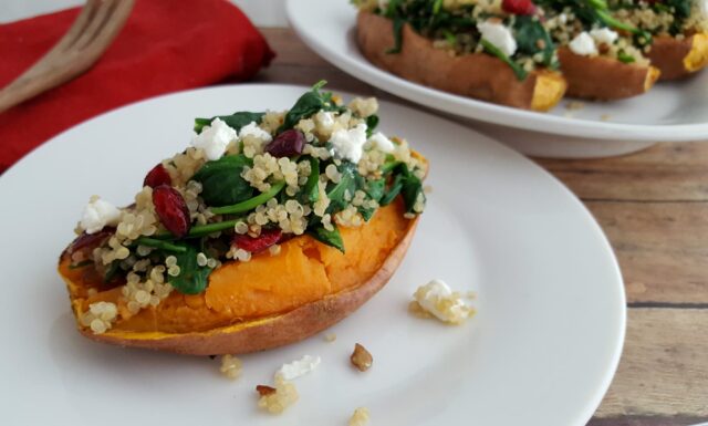 Quinoa and Spinach Stuffed Sweet Potatoes Moms Who Save