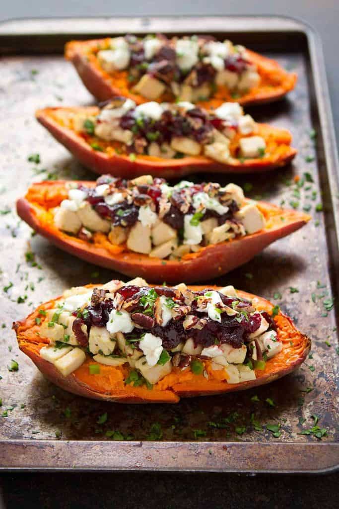 Turkey Cranberry and Goat Cheese Stuffed Sweet Potatoes Cookin' Canuck