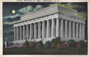 Vintage Postcard Washington D.C. Lincoln Memorial by Night Preview