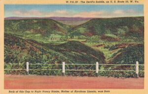 Vintage Postcard West Virginia The Devil's Saddle Where Nancy Hanks, Mother of Abraham Lincoln, Was Born Preview