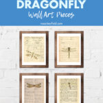 14 Free Printable Vintage Dragonfly Wall Art Pieces
