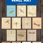 Free Printable Vintage Dragonfly Wall Art