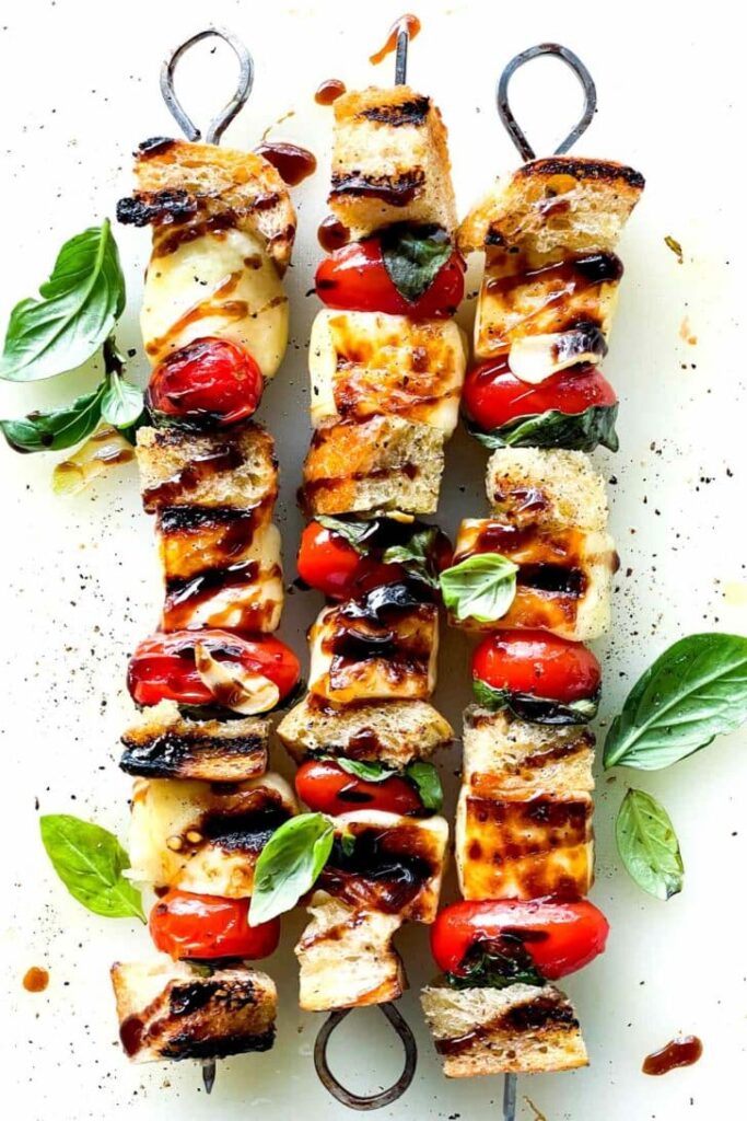 Grilled Caprese Skewers Foodiecrush
