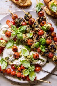 Grilled Chicken Pesto Caprese Skewers Half Baked Harvest
