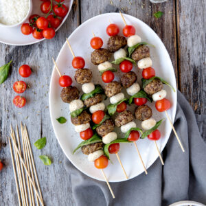 Meatball Caprese Skewers Farm Flavor