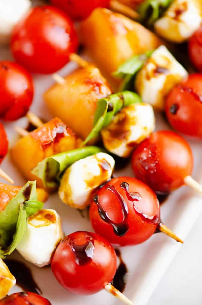 Peach Caprese Skewers The Creative Bite