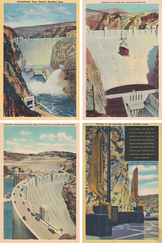 Vintage Hoover Dam Postcards Collage
