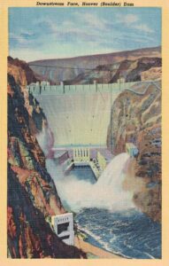 Vintage Postcard Hoover Dam Downstream Face Preview