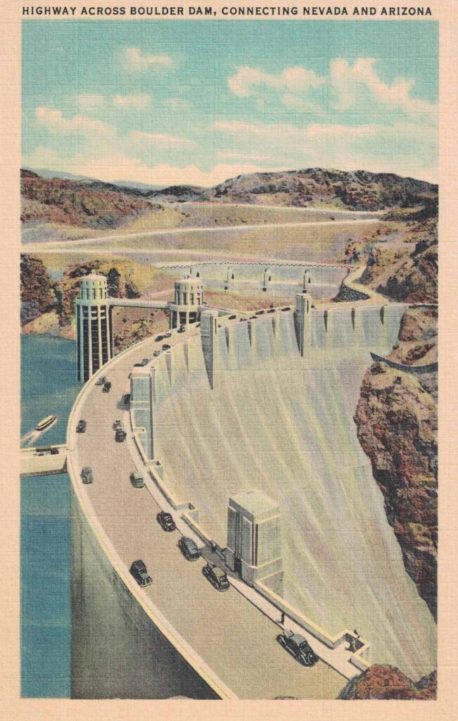 Free Printable Vintage Hoover Dam Postcards • Rose Clearfield