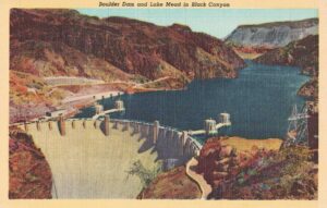 Vintage Postcard Hoover Dam Hoover Dam and Lake Mead in Black Canyon Preview