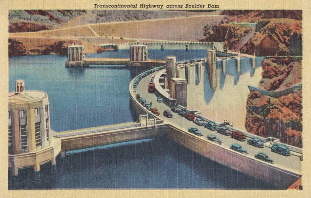 Free Printable Vintage Hoover Dam Postcards • Rose Clearfield