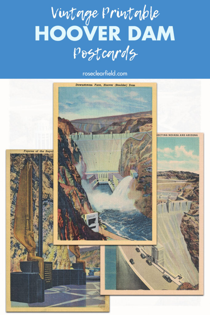 Vintage Printable Hoover Dam Postcards