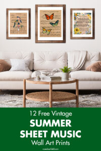 12 Free Vintage Summer Sheet Music Wall Art Prints