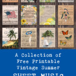 A Collection of Free Printable Vintage Sheet Music Wall Art Prints