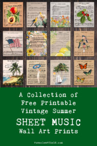 A Collection of Free Printable Vintage Sheet Music Wall Art Prints