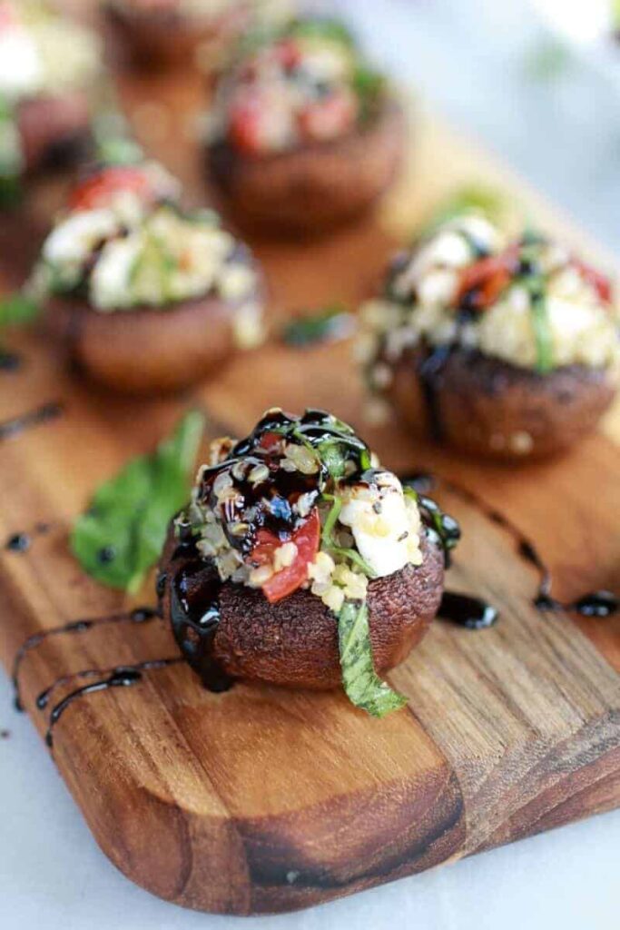 Caprese Quinoa Stuffed Mushrooms Half Baked Harvest