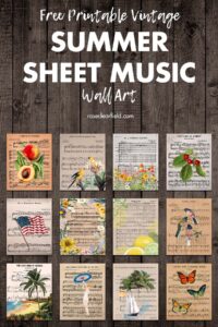 Free Printable Vintage Summer Sheet Music Wall Art