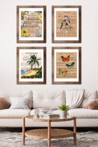 Free Printable Vintage Summer Sheet Music Wall Art Mockup