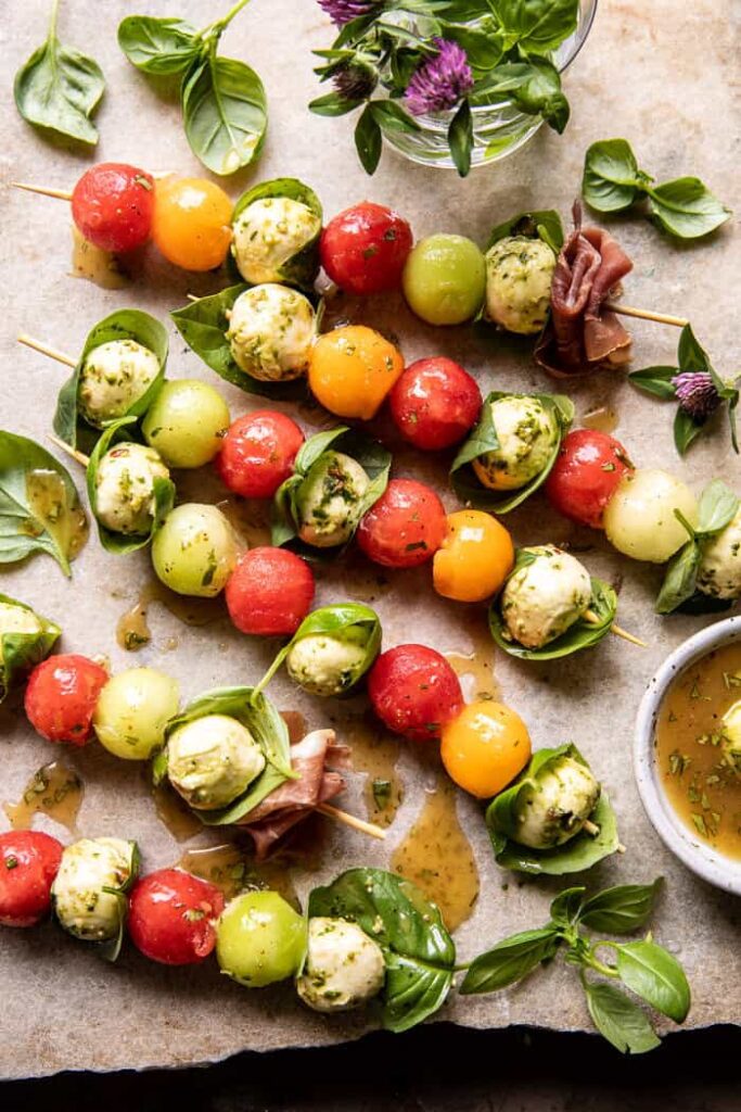 Marinated Mozzarella Melon Skewers Half Baked Harvest