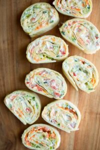 Vegetable Cream Cheese Tortilla Roll-Ups Peas and Crayons