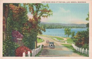 Vintage Postcard Wisconsin Lake Geneva Lake Drive at Fontana Preview