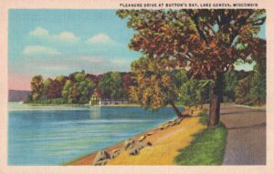 Vintage Postcard Wisconsin Lake Geneva Pleasure Drive at Button's Bay Preview