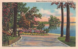 Vintage Postcard Wisconsin Lake Geneva Scene at Norman B. Barr Camp Preview